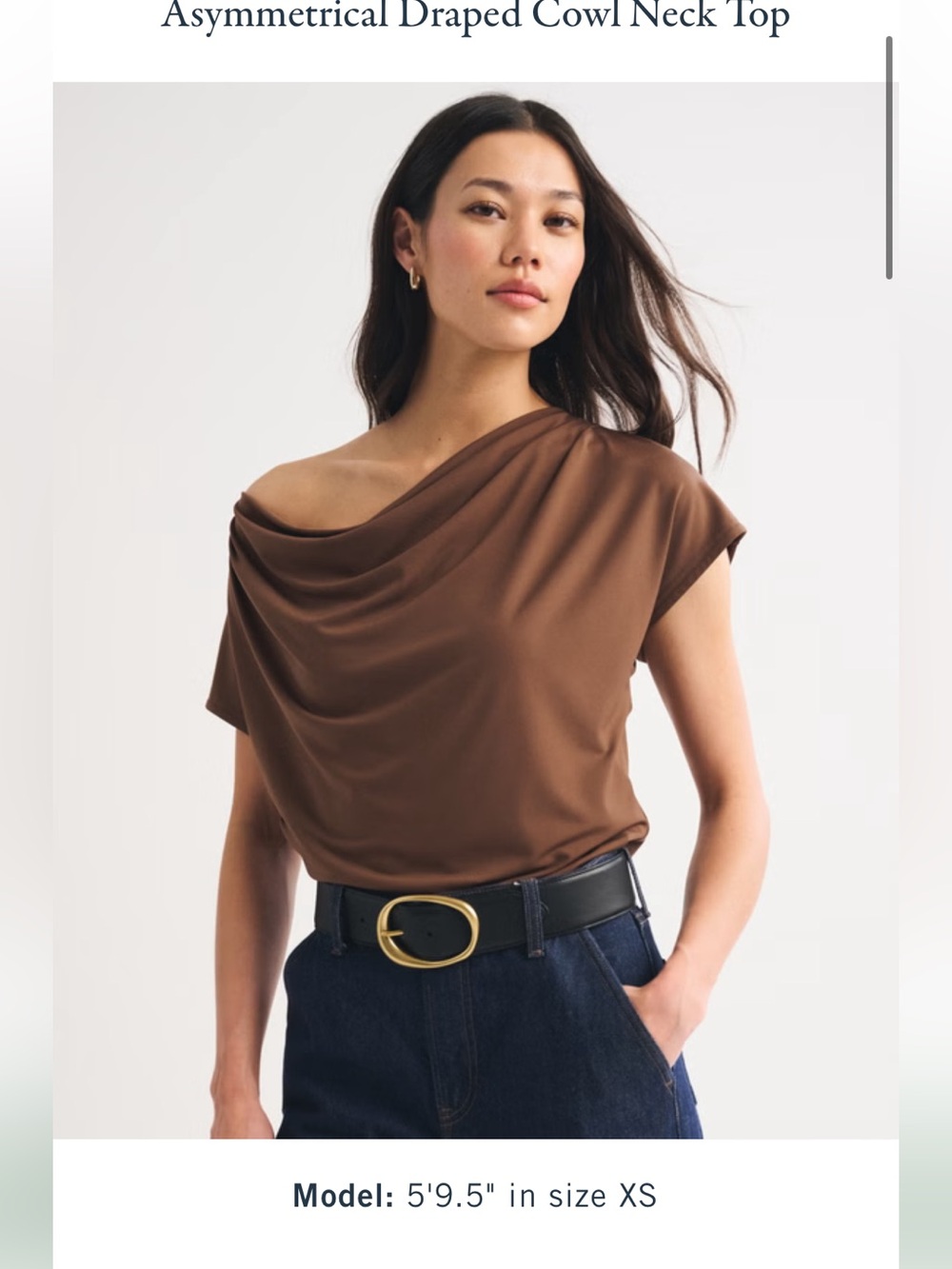 Abercrombie & fitch Asymmetrical Draped Cowl Neck Top - Brown